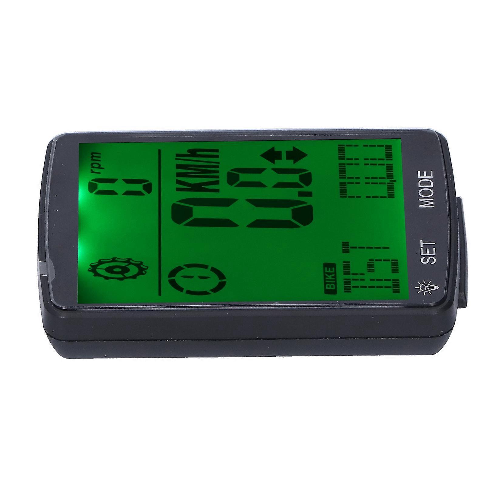 Bicycle Computer 2.8in LED Speedometer Green Multifunction Timer