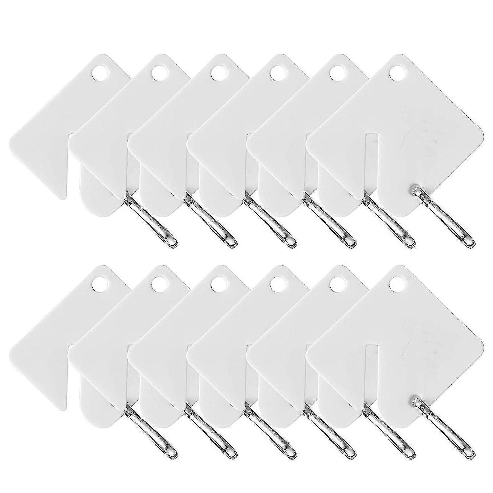 60 Pcs Square Slotted Cabinet For Key Tag With Hook Write-on Tags Round Split Ring