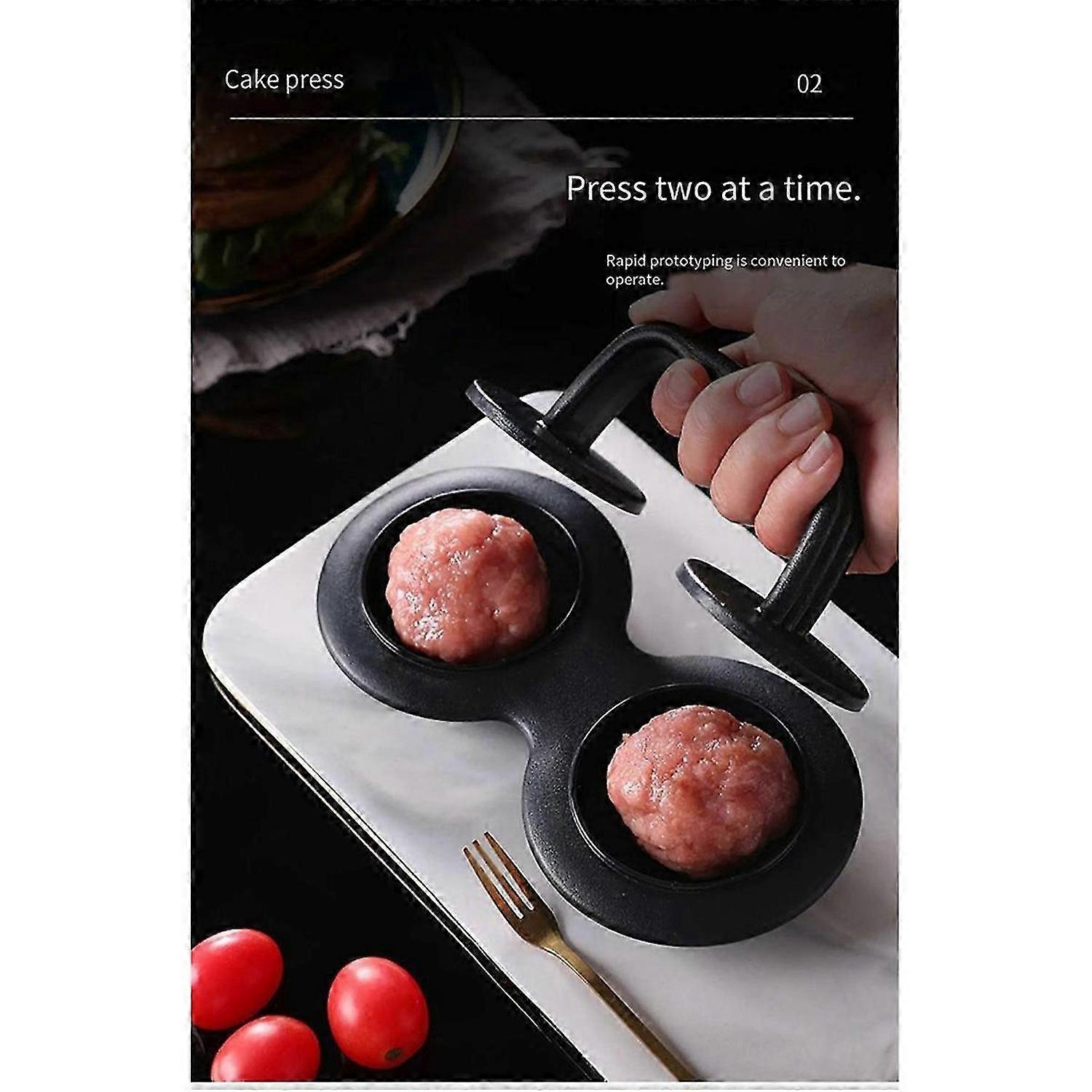 Burger Press Patty Maker Non-Stick Hamburger Press Kit Black