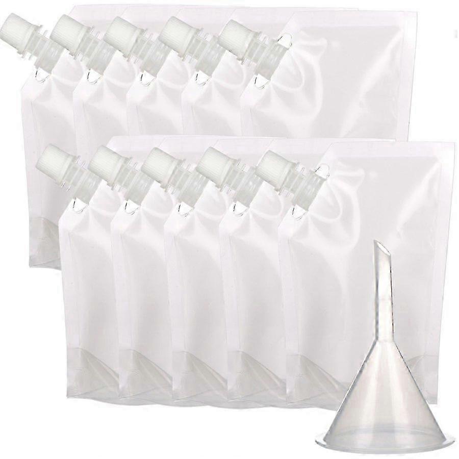 PA/PE Material Reusable Drinks Pouches - 13 Pcs with Funnel and Spare Caps 2025