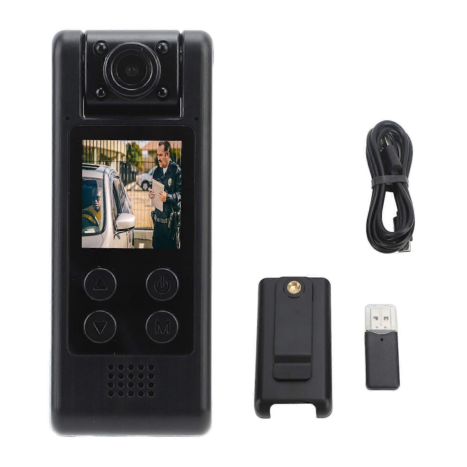 Body Worn Video Recorder 4K Ultra HD 140 Degree Wide Angle 1200 MAh WiFi Mini Back Clip Camera for Law Enforcement Security Guard
