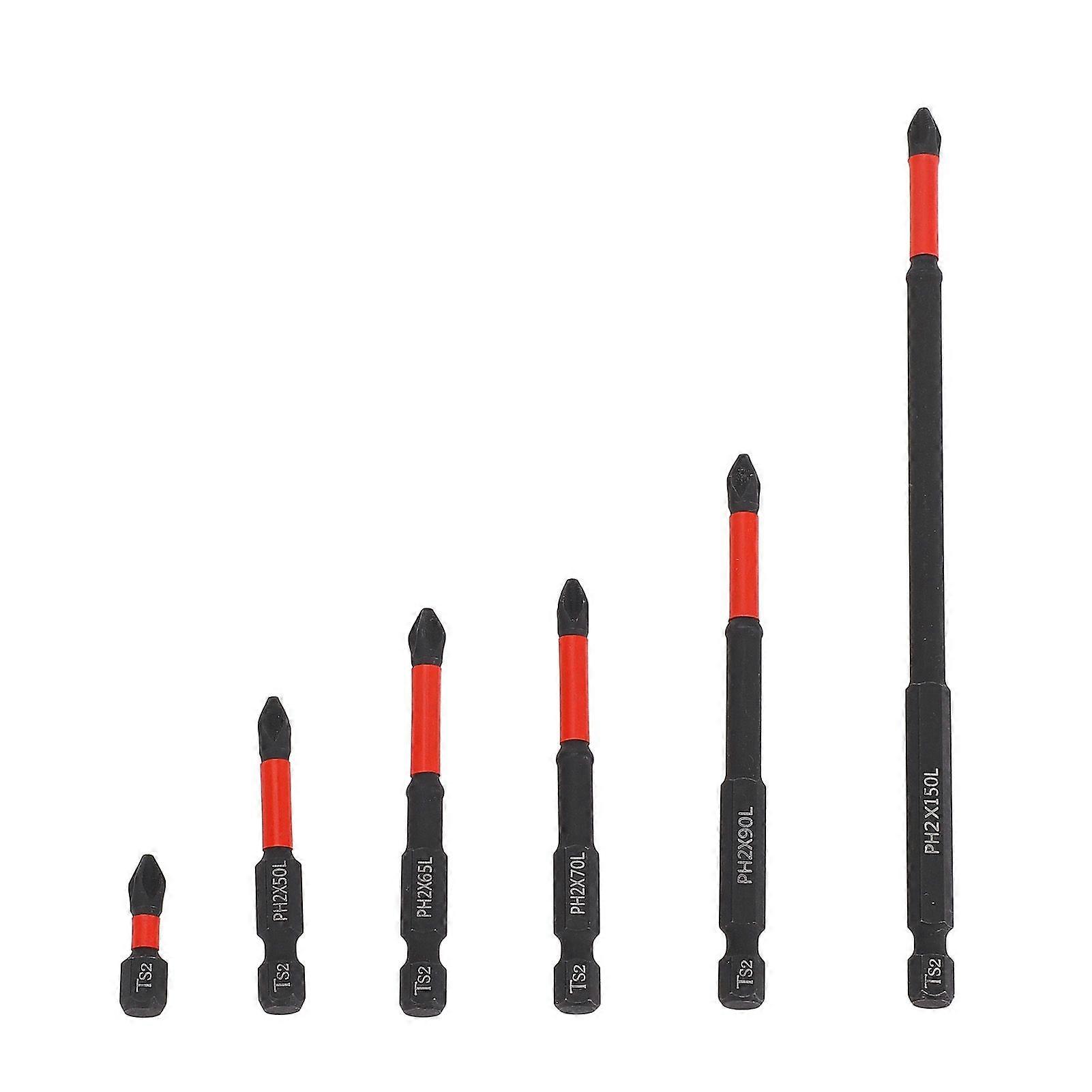 6 Pcs PH Screwdriver Bit Set Strong Magnetic Non Slip Anti Impact 1/4 Inch Hex Shank Screwdriver Bits