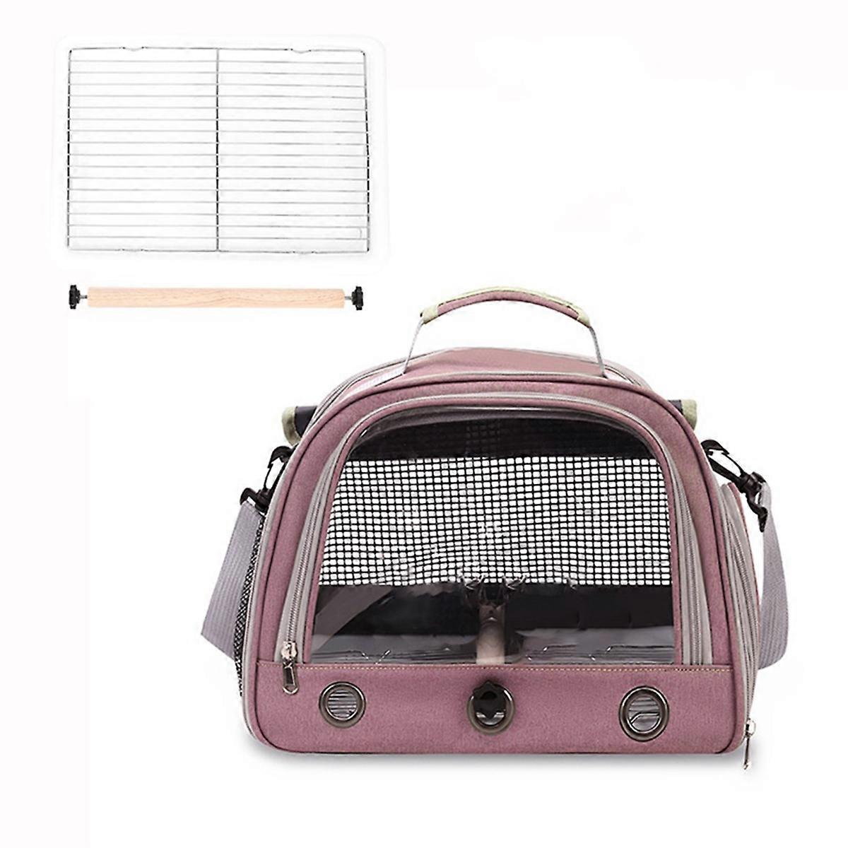 Breathable Parrot Travel Bag with Tray Large Capacity Parrot Carrier Bag Comfortable Bird Backpack