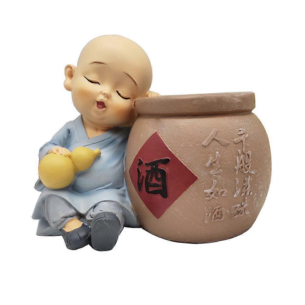 Resin Monk Statue Sculpture for Decoration 1Pcs Mini Figurine