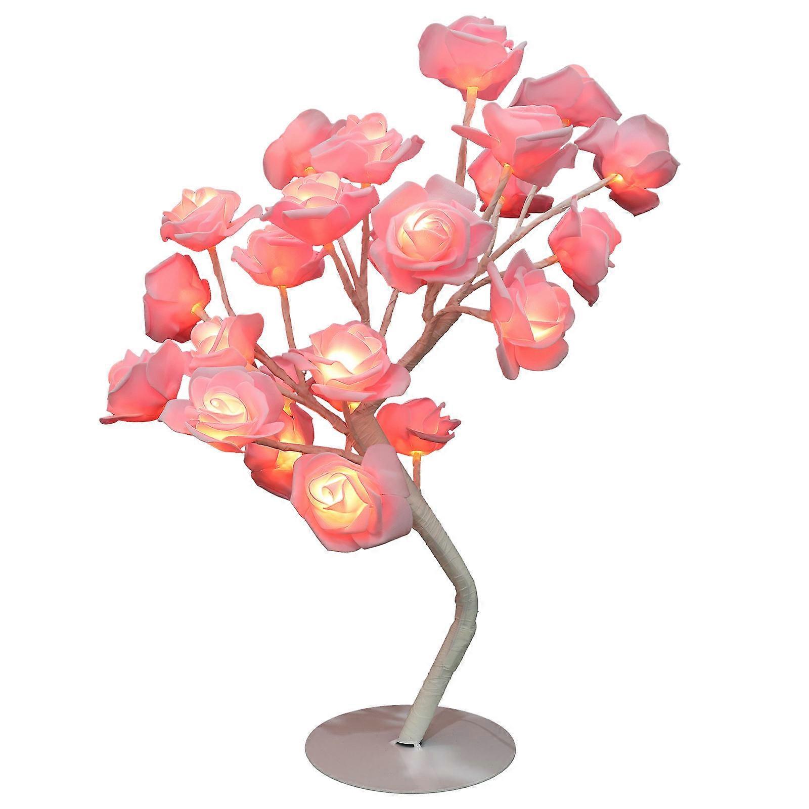 LED Rose Flower Tree Night Lamp Pink for Decoration