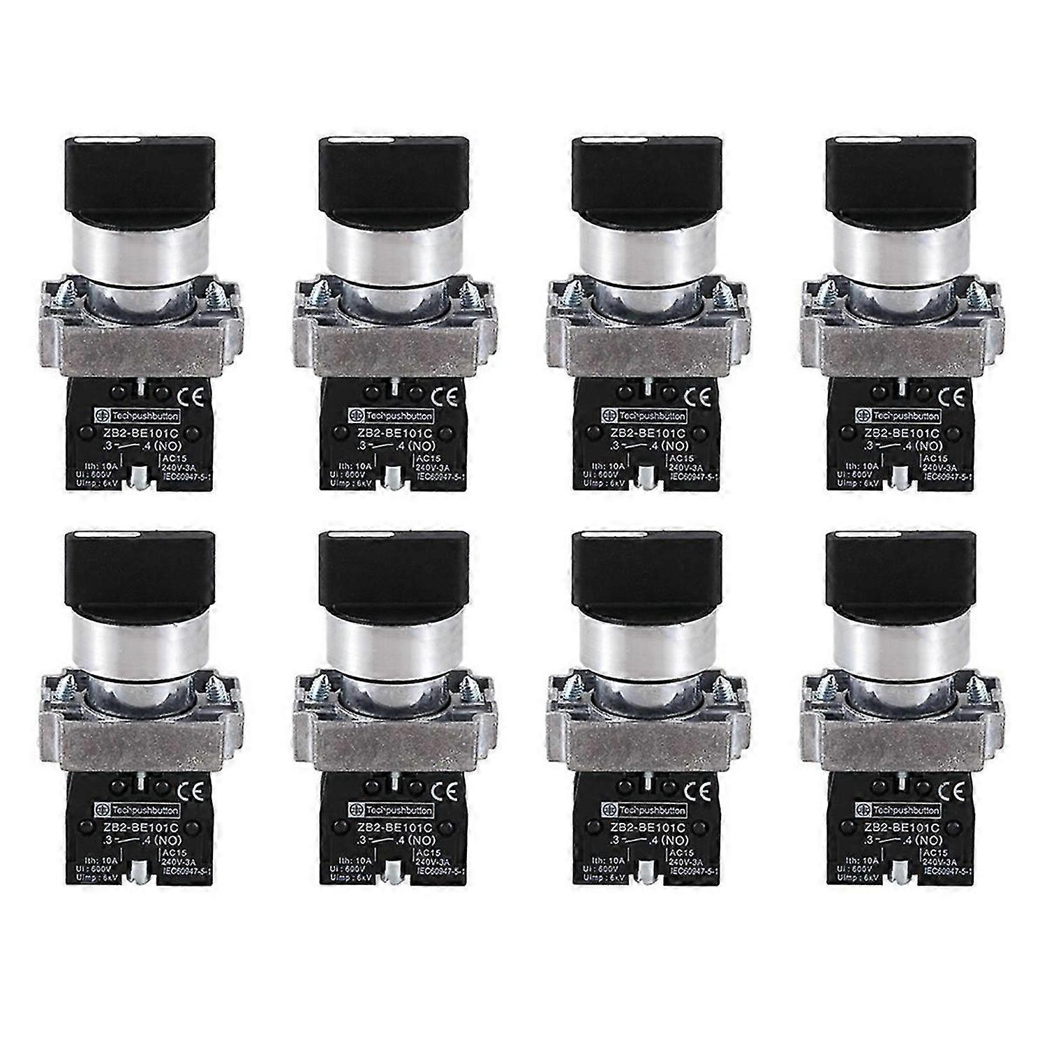 22mm Latching 2 NO 3-Position Rotary Select Switch ZB2-BE101C Black