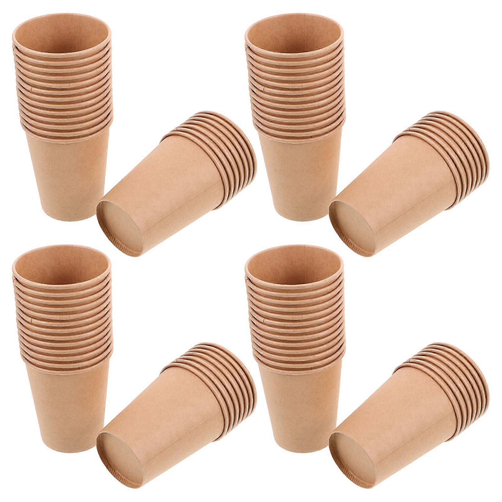 Paper Cups Thickened Design for Children's Learning Light Brown Paper Material for Creative Projects 100Pcs