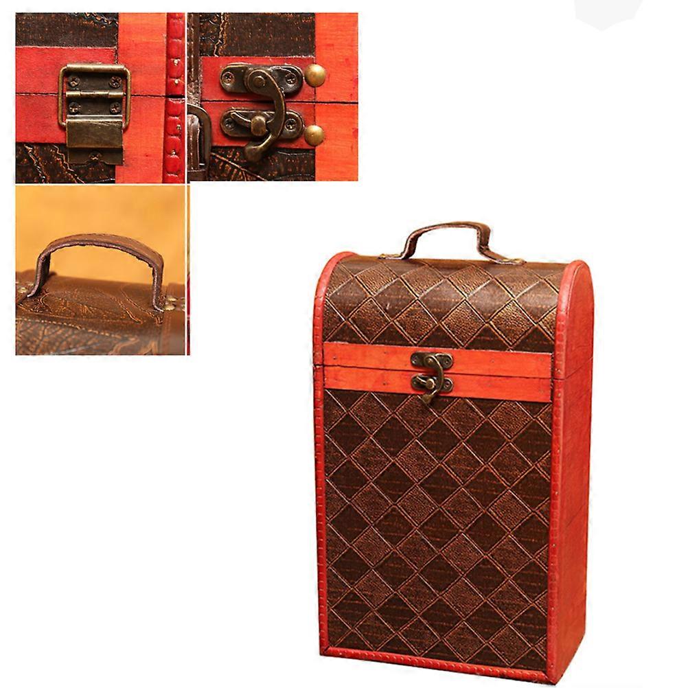 Red Wine Packaging Box Chinese Style Wooden Case for Storage Bottles