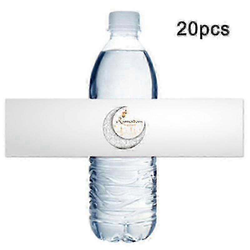 20pcs Eid Mubarak Bottle Wrapper Sticker Dan Kareem