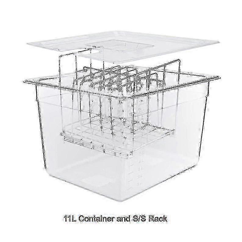 Stainless Steel Sous Vide Rack and 11L Container Set with Detachable Dividers for Immersion Circulators