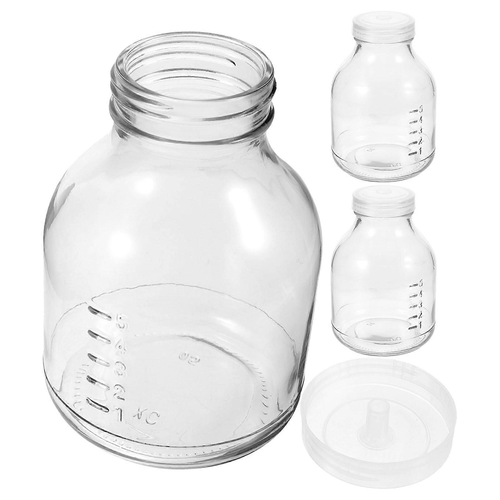 Planting Jar Mushroom Supply for Community Areas Glass Transparent with Breathable Cap 3Pcs