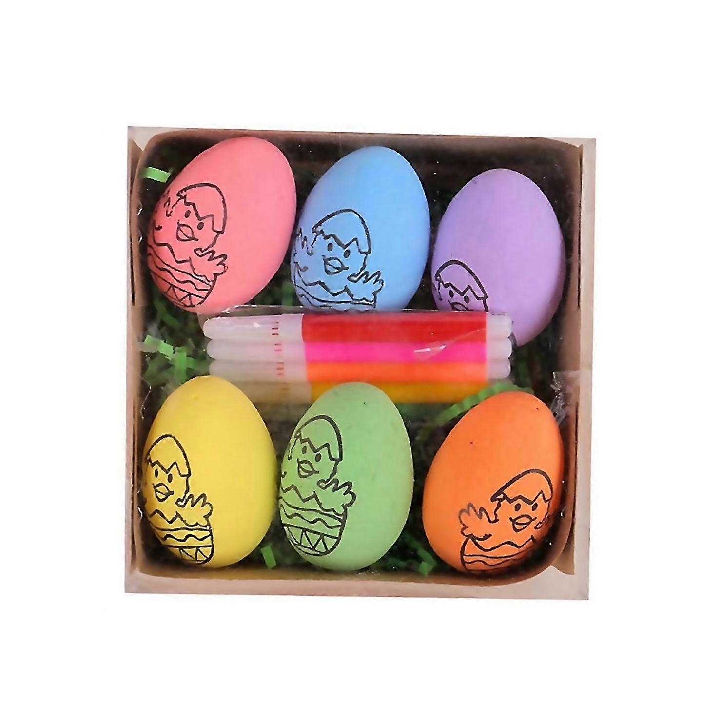 For 6pcs Easter Diy Handpainted Eggs 2024 Childrens Handmade Gift