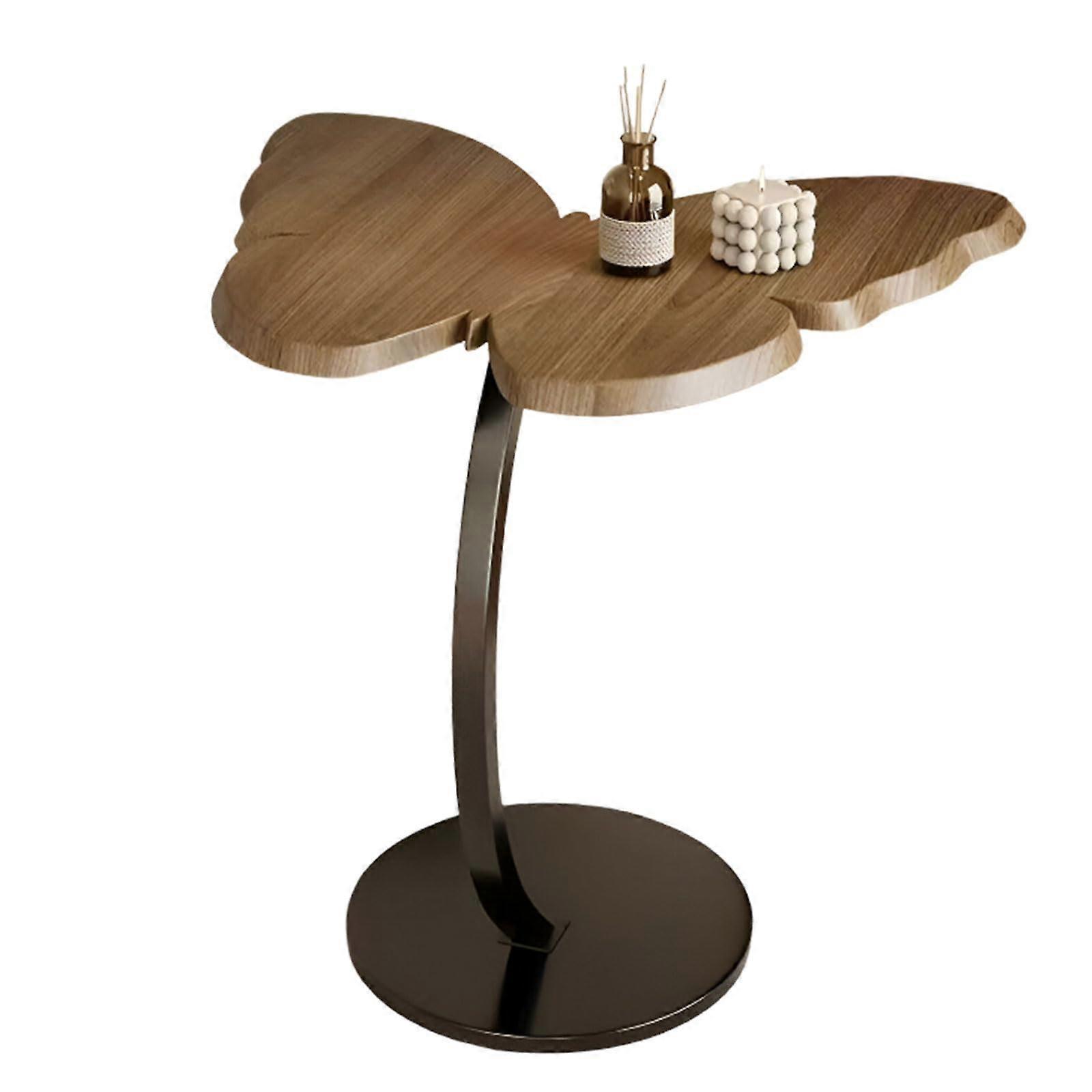 Side Table ButterflyShape End Table With Metal Frame Sofa Table Coffee Table For Living Room And Bedroom And Lounge