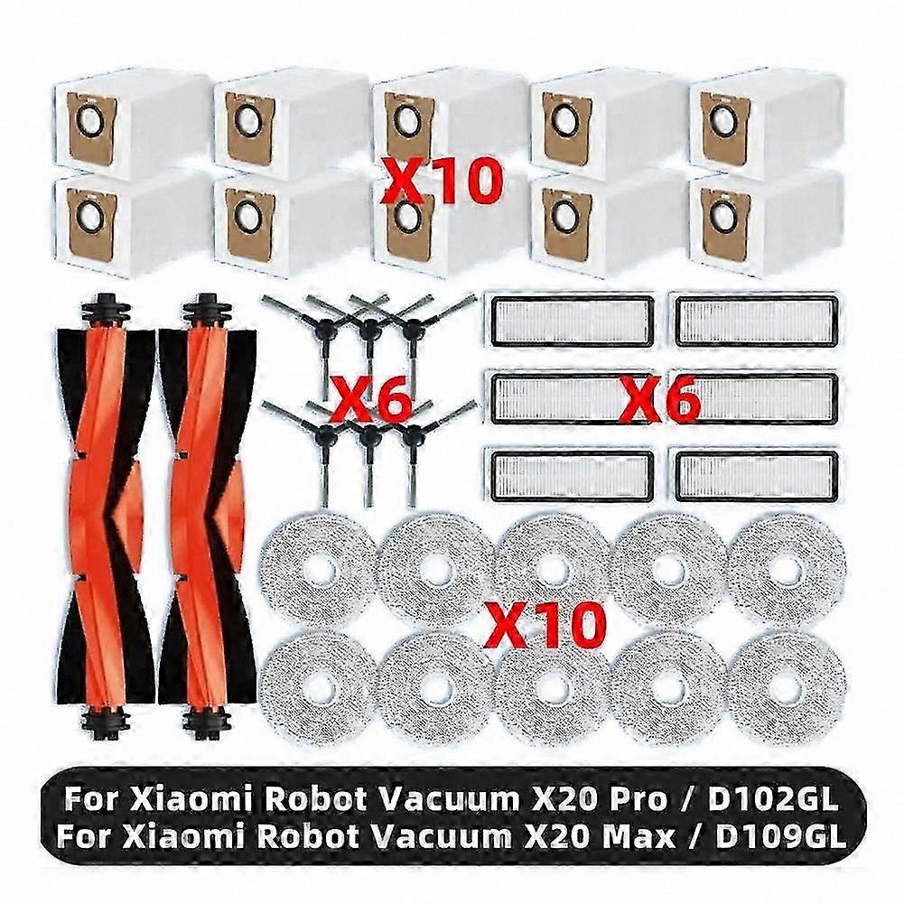 Replacement Main Side Brush and HEPA Filter for RoboVac X20 Series Mop Pad D102GL D109GL Spare Parts Cleaner Accessory