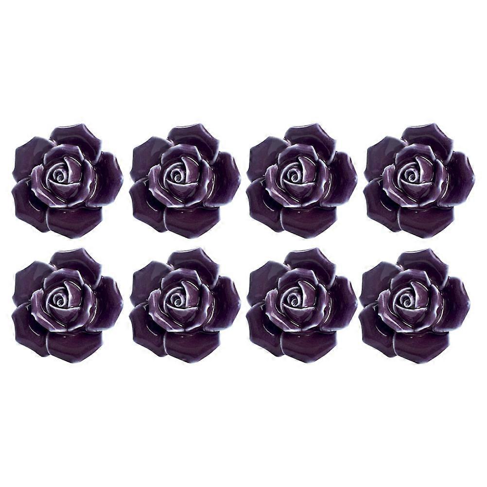 Ceramic Door Knobs Rose Cabinet Knob for Drawer Using 8Pcs Purple Finish