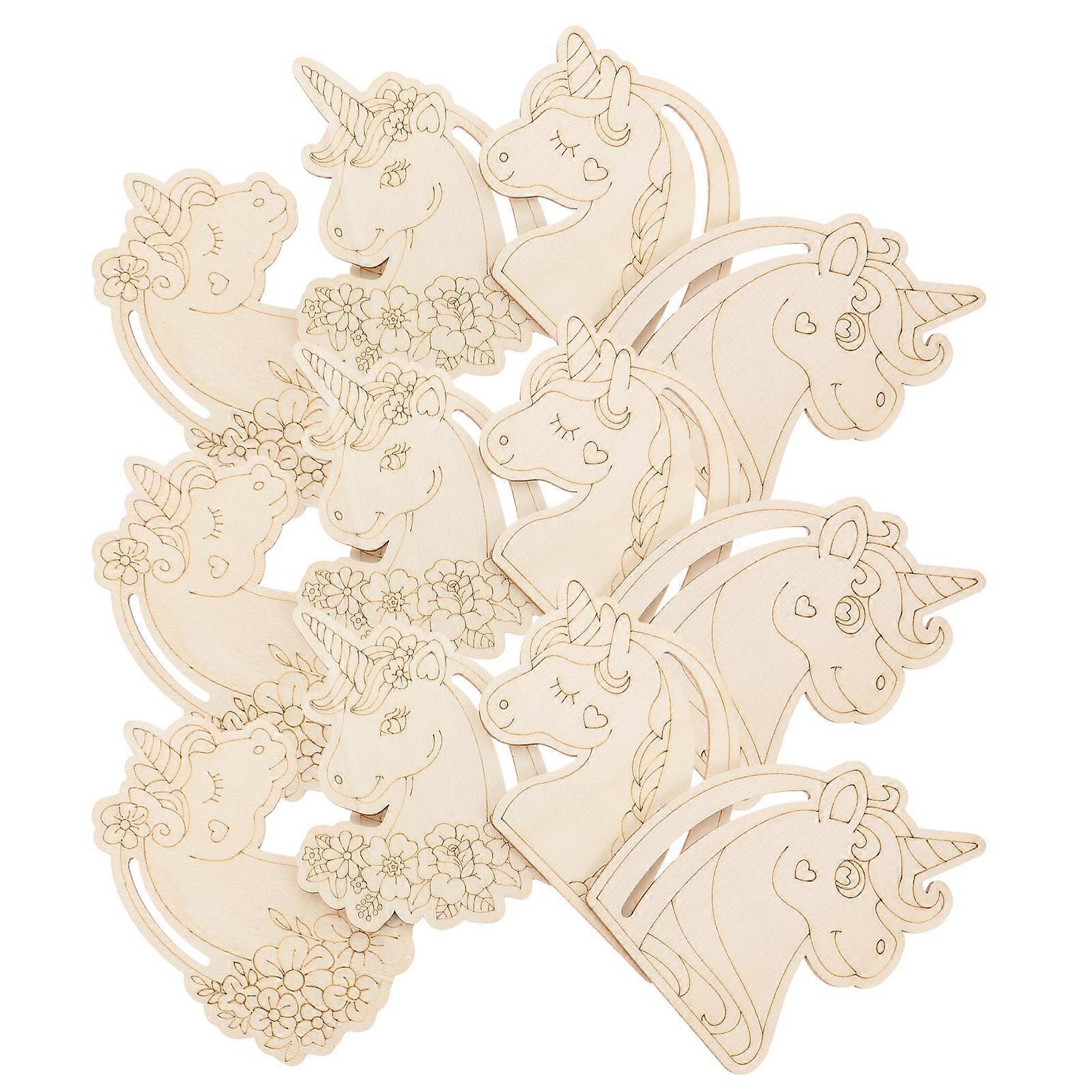 Wooden Unicorn Cutouts for DIY Crafting Unfinished Wood 60Pcs Set