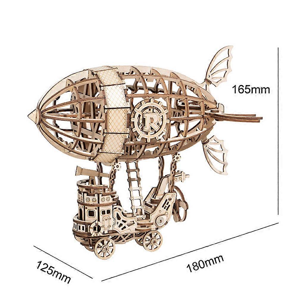 Wooden Assembling Airship Model for Kids Playing with 1Set DIY Toy