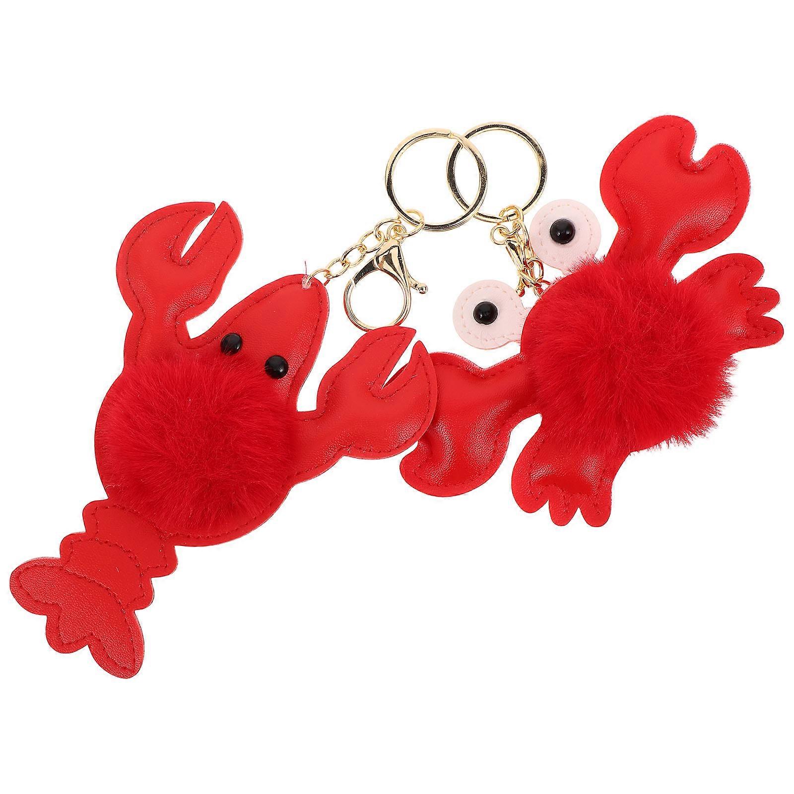Lobster Plush Keychain for Decor with 10Pcs Cute Ocean Animal Hanging Decors
