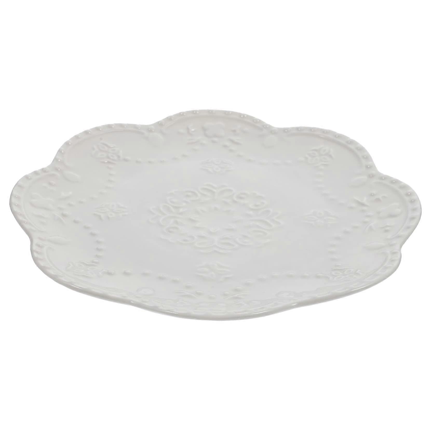 Vintage Style Embossed Lace Plate Multi Function Salad Plate Steak Plate Home Decor