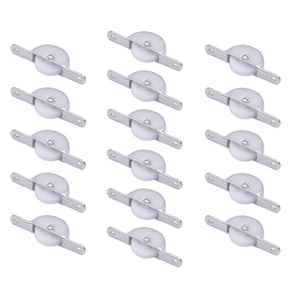 Silver Closet Track Wheel for Smooth Sliding Door Use 16Pcs Set