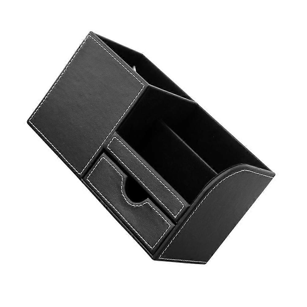 2Pcs Office Desk Organizer Multifunctional Stationery Holder Black