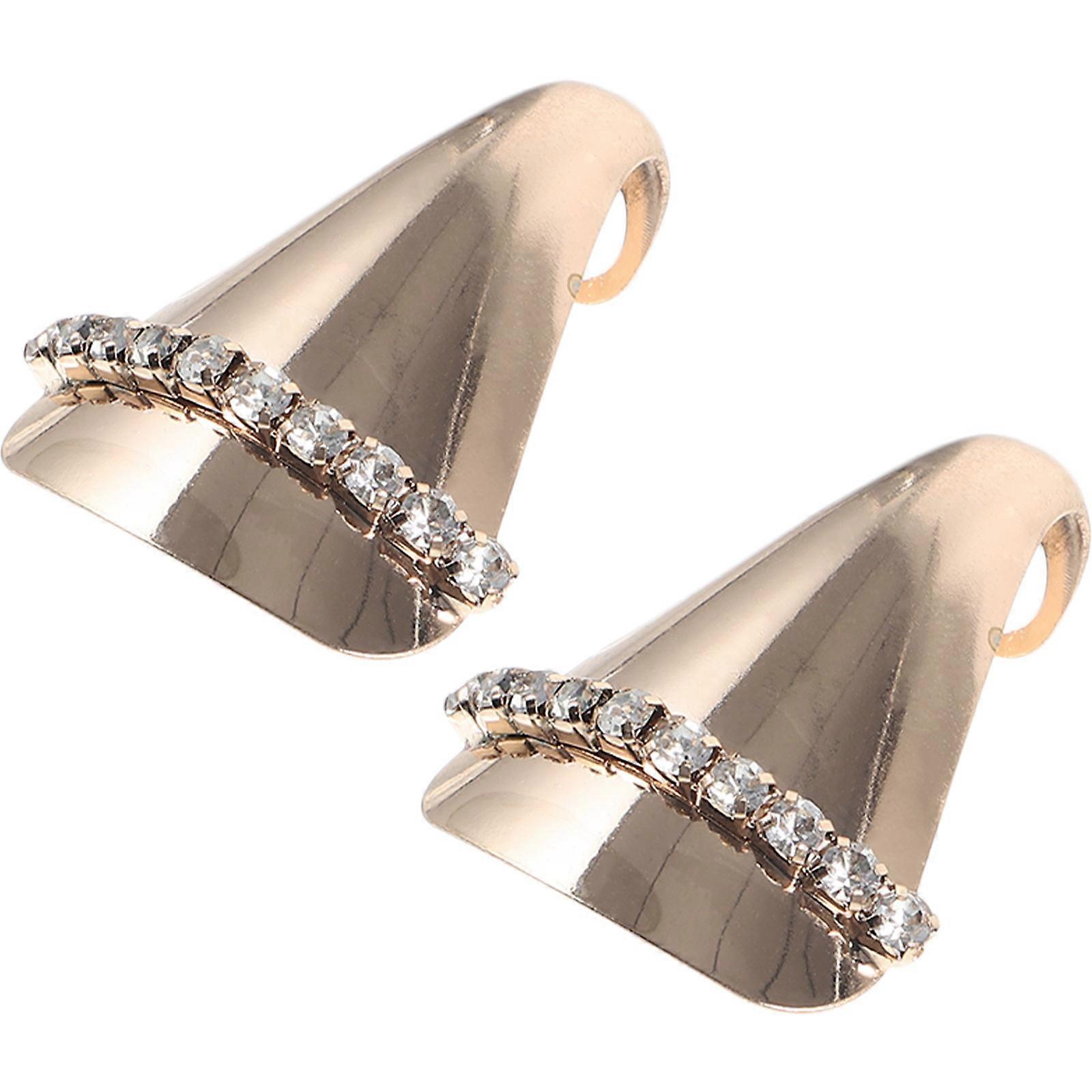 4Pairs Golden Metal Shoe Tip Protector for High Heels Decorative Caps