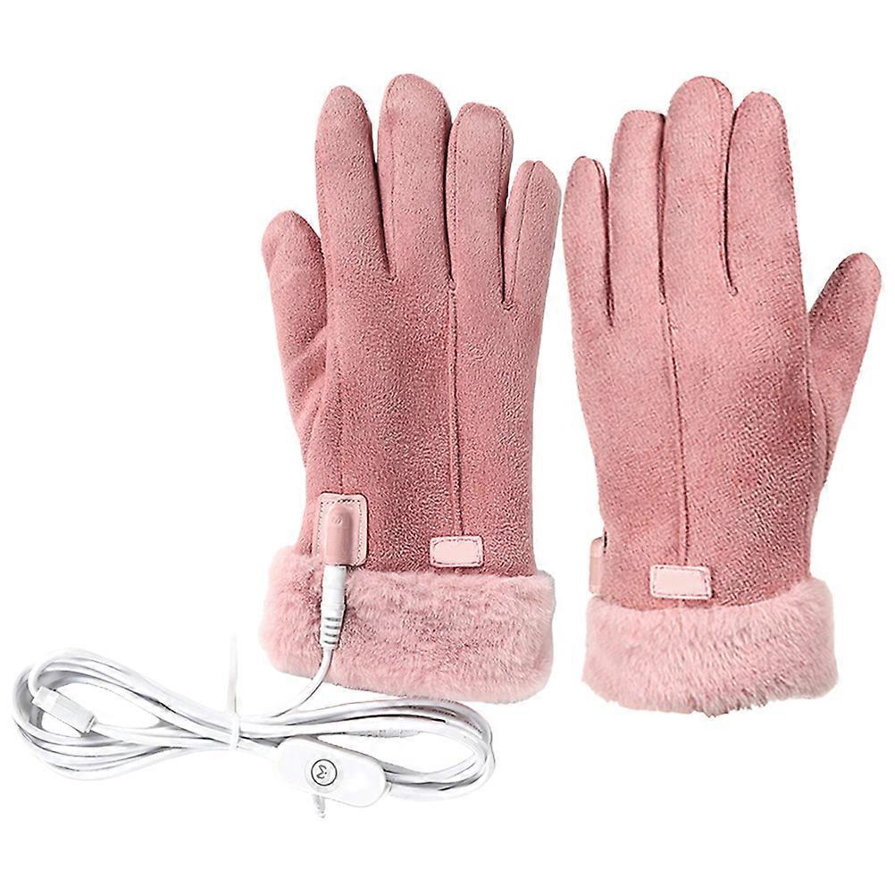 Heated Gloves USB Heating Gloves for Outdoor Use 5Sets Pink