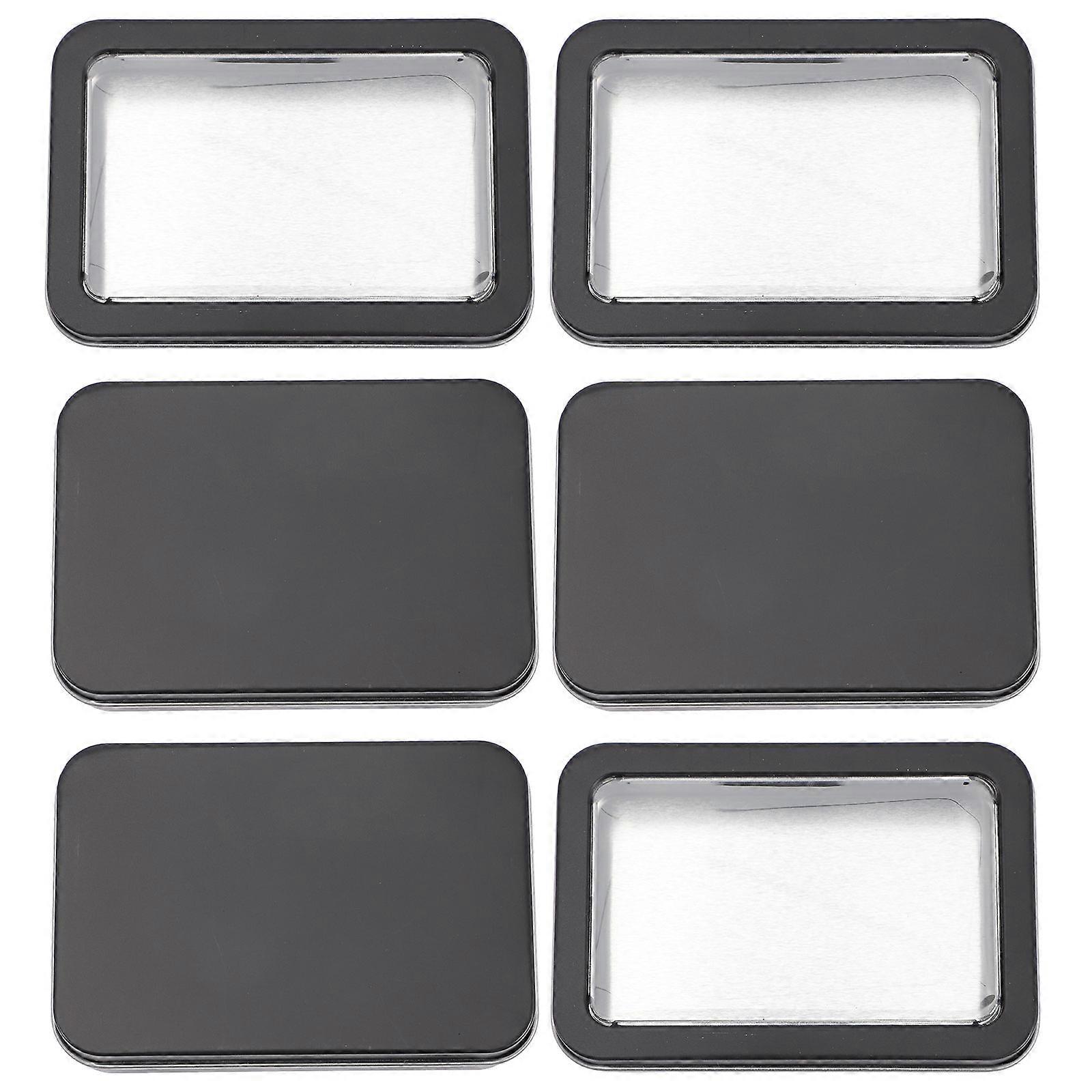 Card Decks Storage Box Organizer For Game Pieces And Small Objects In Black Color Made Of Tinplate 24Pcs