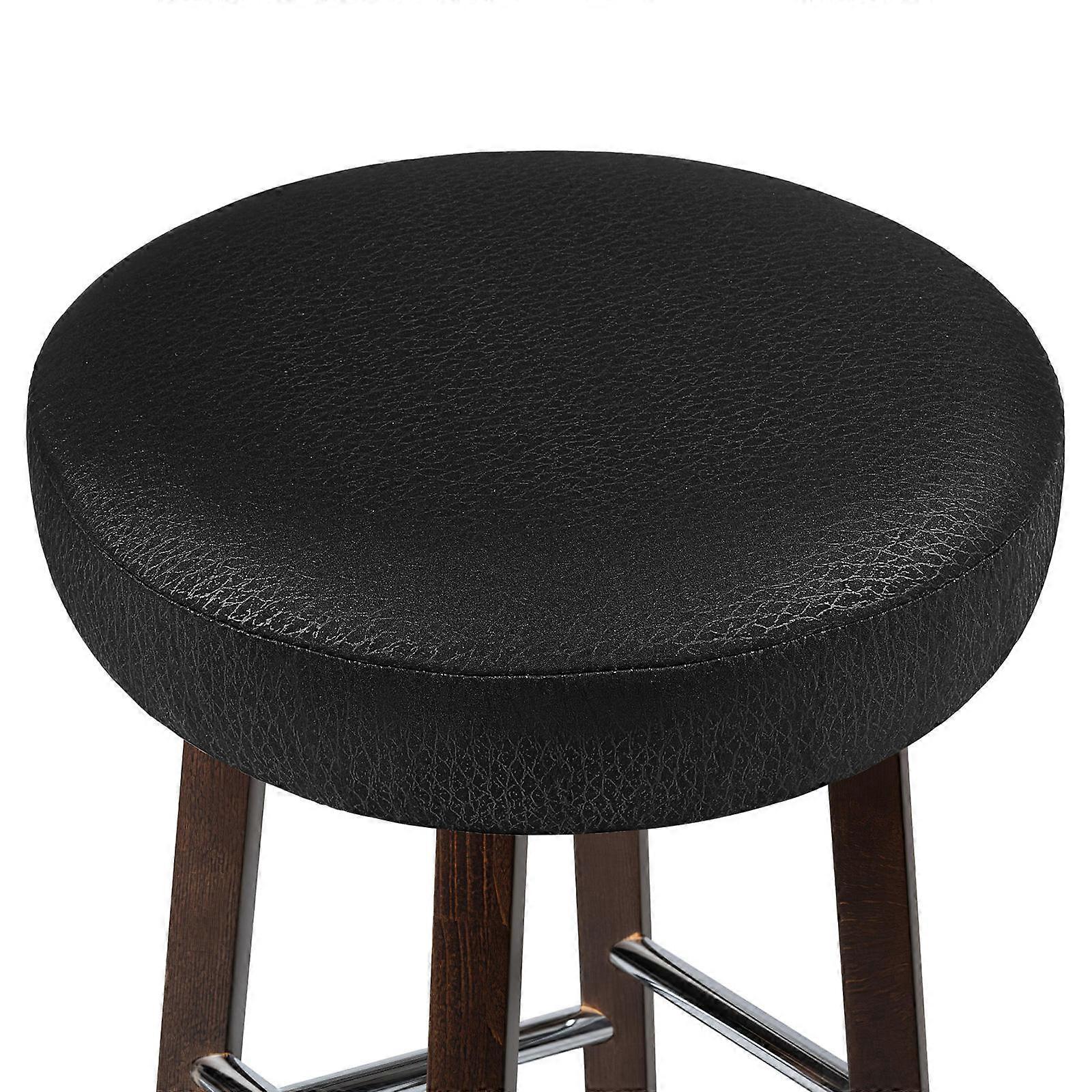 Bar Stool Protector Covers for Chair Protection 2Pcs Black Round Slipcover