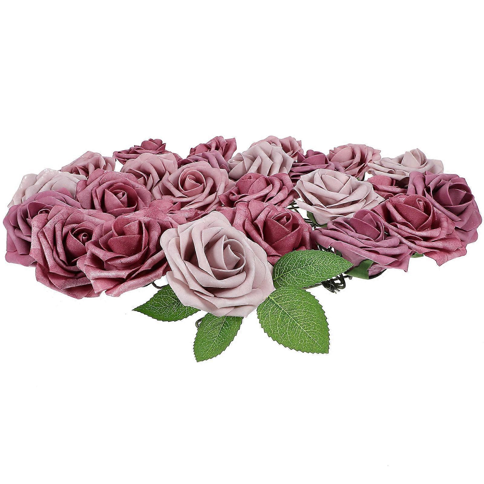 DIY Elegant Style Artificial Flowers Bouquet Decoration For Event Space And Valentine's Day 2.8X2.8X5.9In Gift Box 5Set
