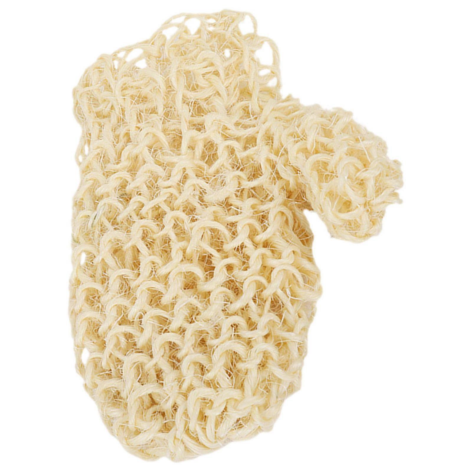 Exfoliating Glove Body Scrub for Bath Use 2Pcs Beige Sisal Hemp Material