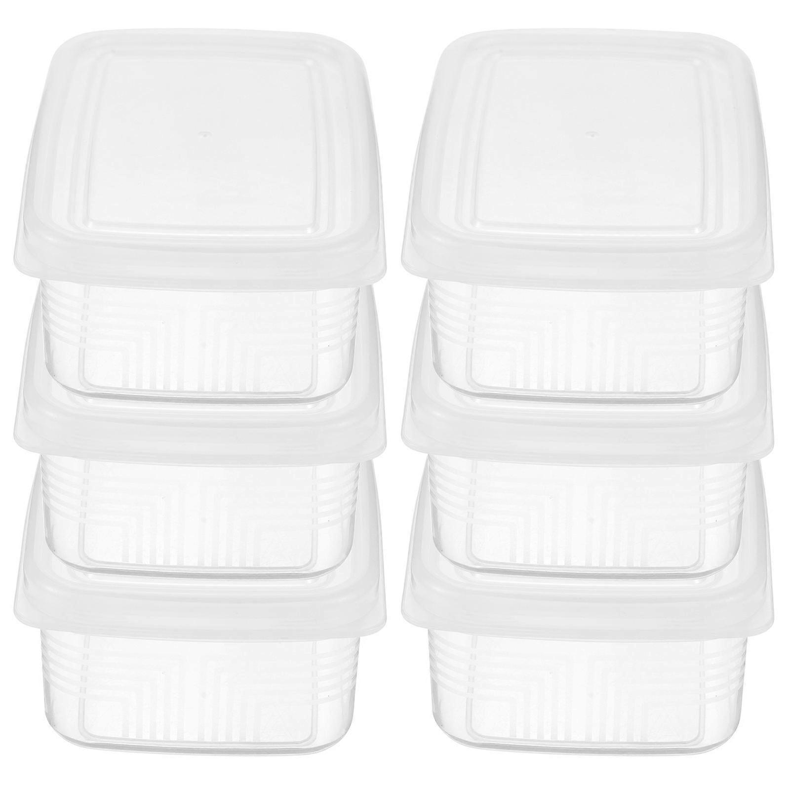 6Pcs Refrigerator Organizer Bin Food Storage Box Stackable Transparent PP For Kitchen Use