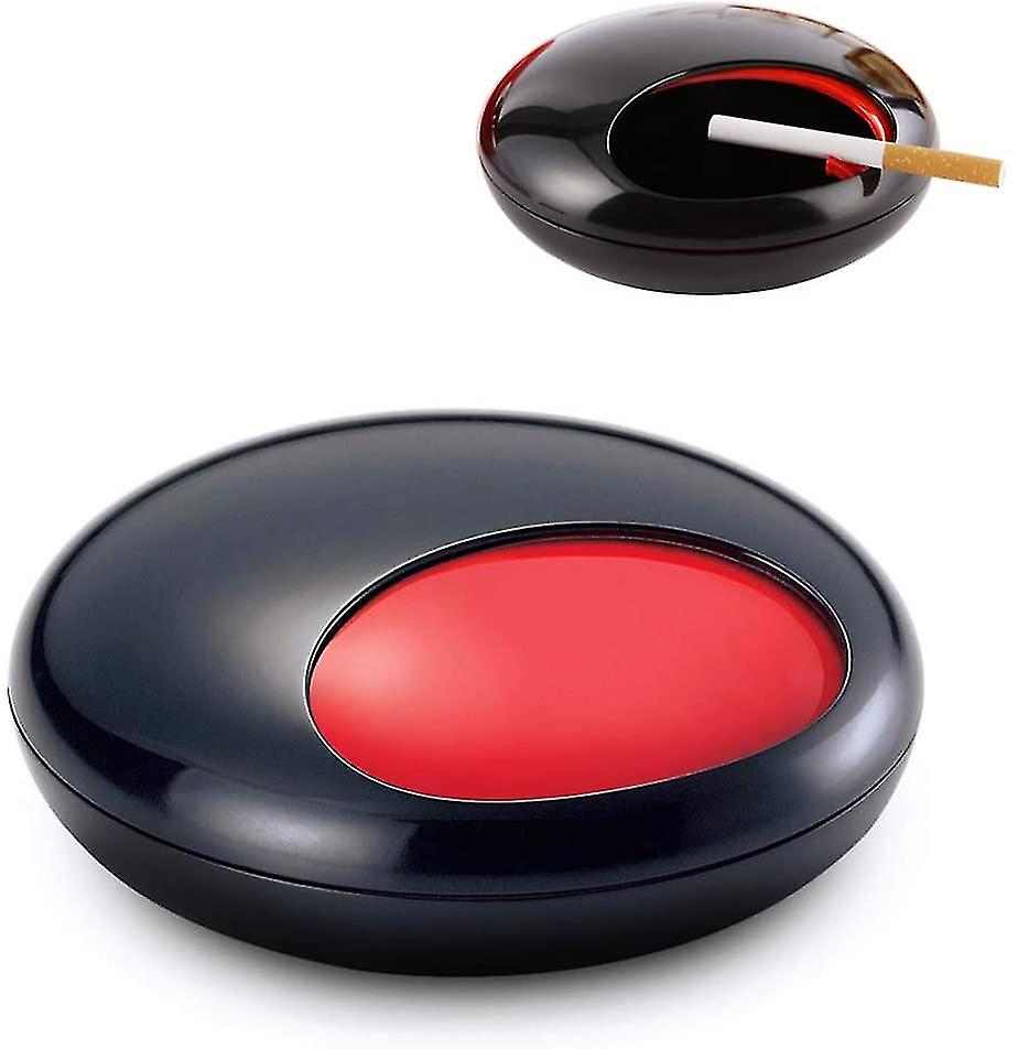 Ashtray With Lid, Closed Ashtray, Portable Stylish Novelty Windproof Ashtray With Rotating Lid For I