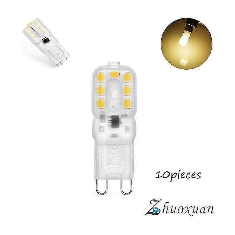 10 ampoules LED G9 3 W, quivalentes des ampoules halognes 33 W, blanc lumire du jour 6000 K, 800 lm, sans scintillement, non dimmable, ampoules cono