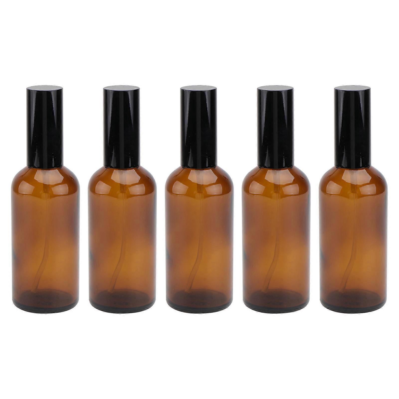 Perfume Spray Bottle Empty Sprayer for Storage Use 5Pcs Brown Glass