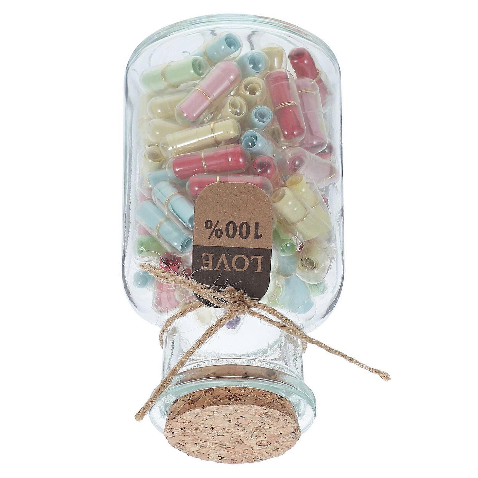 Glass Message in A Bottle for Love Notes 2Sets with Secret Letters