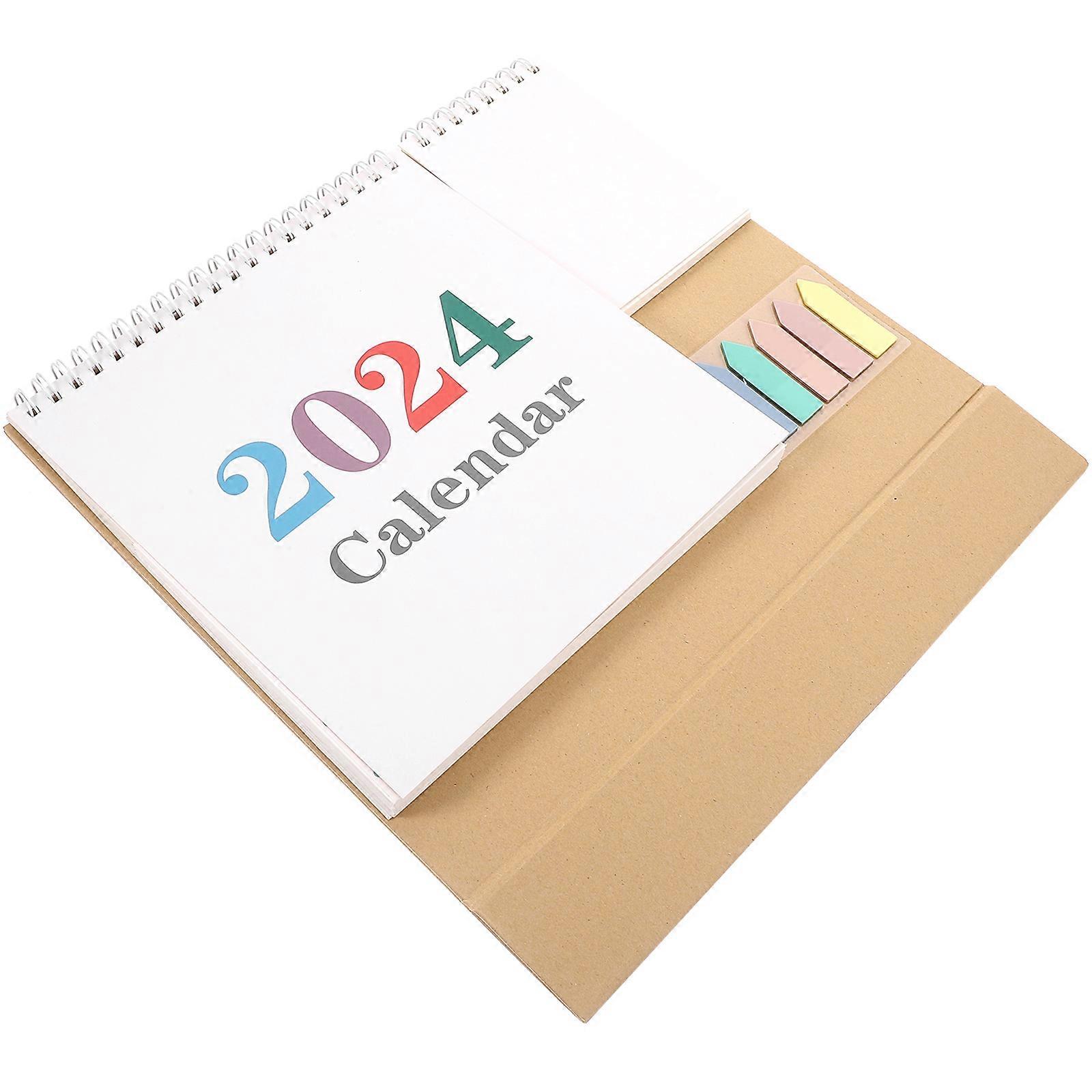 Household Desk Calendar 2Pcs Decorative Office Planning Calendar For Teachers Rectangular Multi Color Schedule Planning
