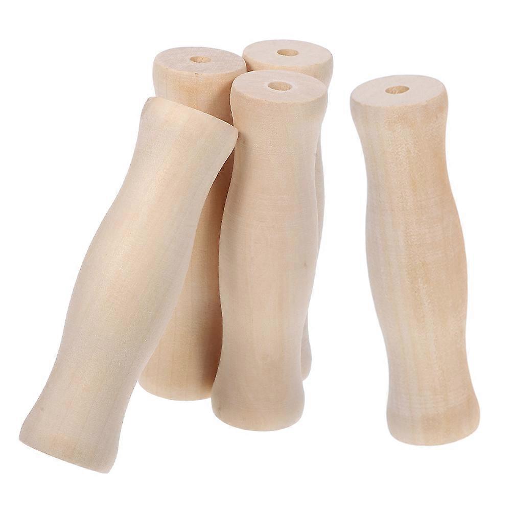 Heat Resistant Wood Barbecue Tool Handle for Grill Brush Replacement 5Pcs