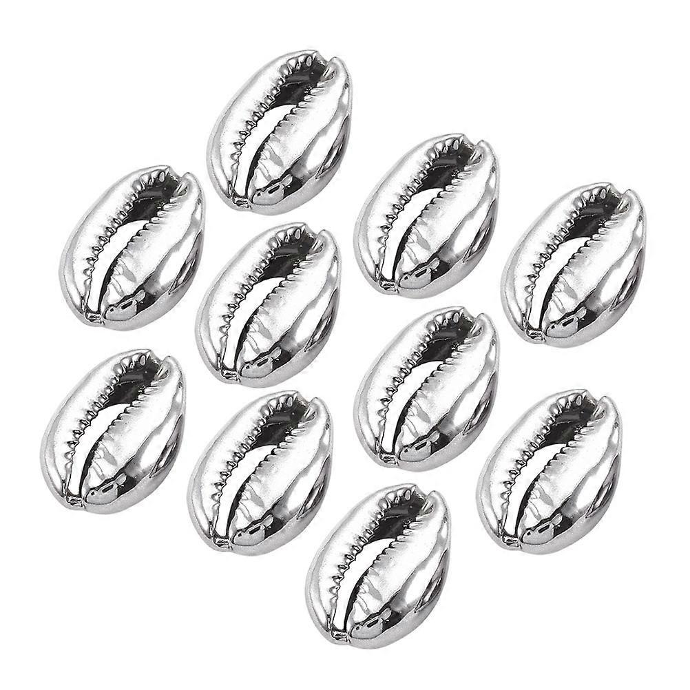 Cowrie Shells for Bracelet Making Electroplated Shell Beads 150Pcs Silver