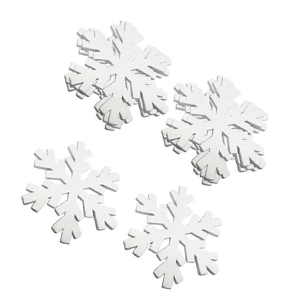 Wooden Snowflake Decorations for Hanging Use with 40Pcs White Pieces