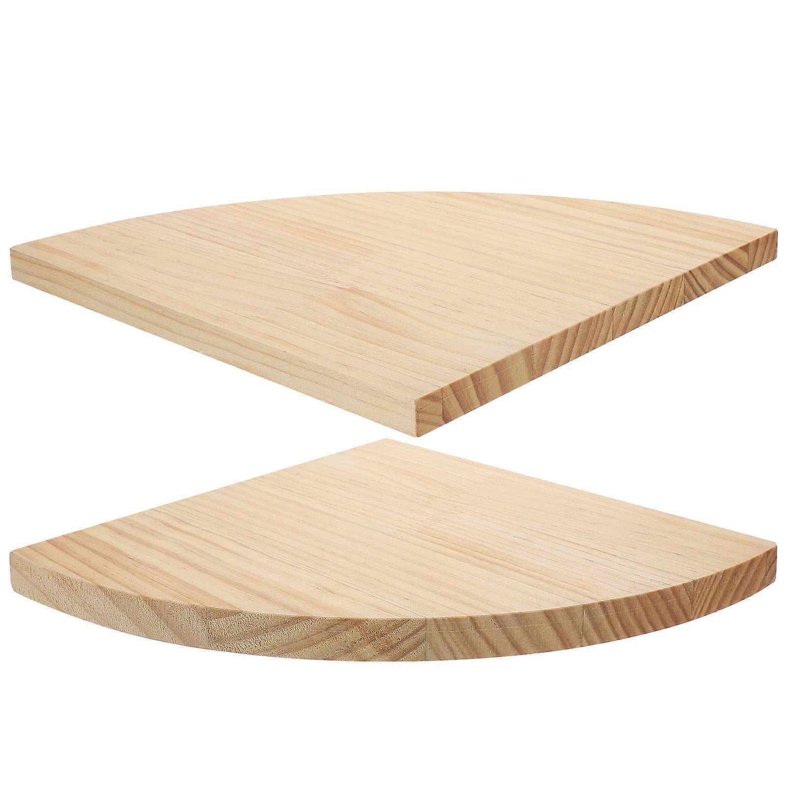 Triangular Storage Rack Wood Wall-Mounted Shelf 1Set for Home Storage
