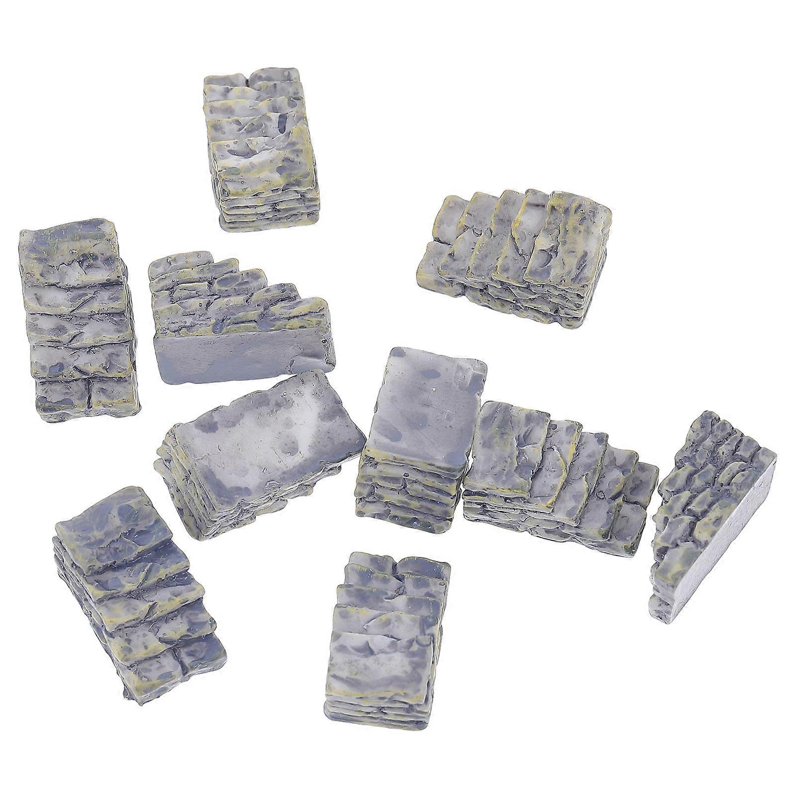 Miniature Step Stone Resin Craft Ornament for Micro Landscape 20Pcs Grey