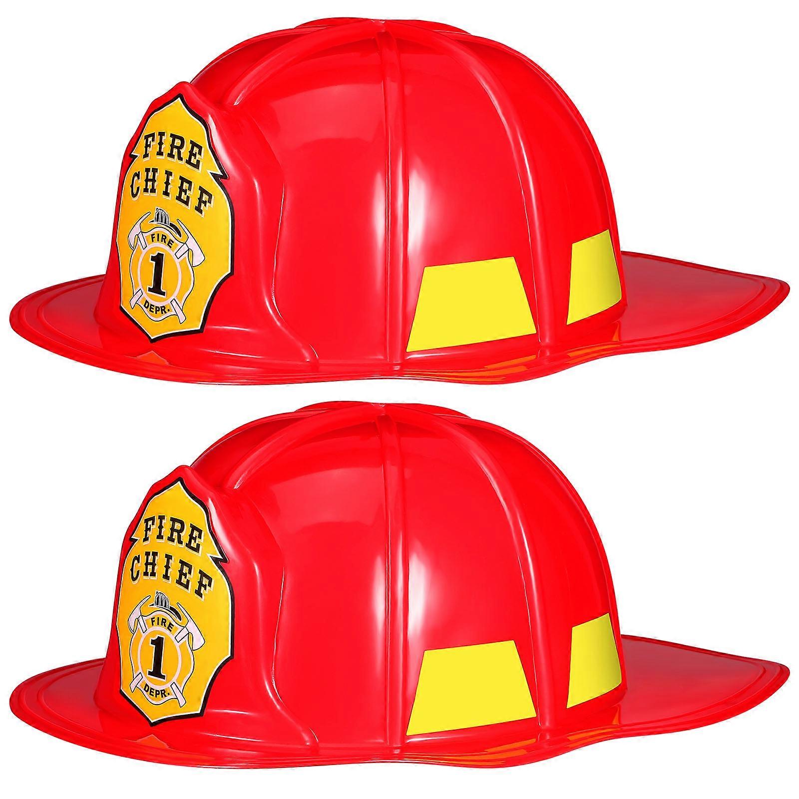 Fireman Hat Red Fireman for Costume Accessory 2Pcs Pack