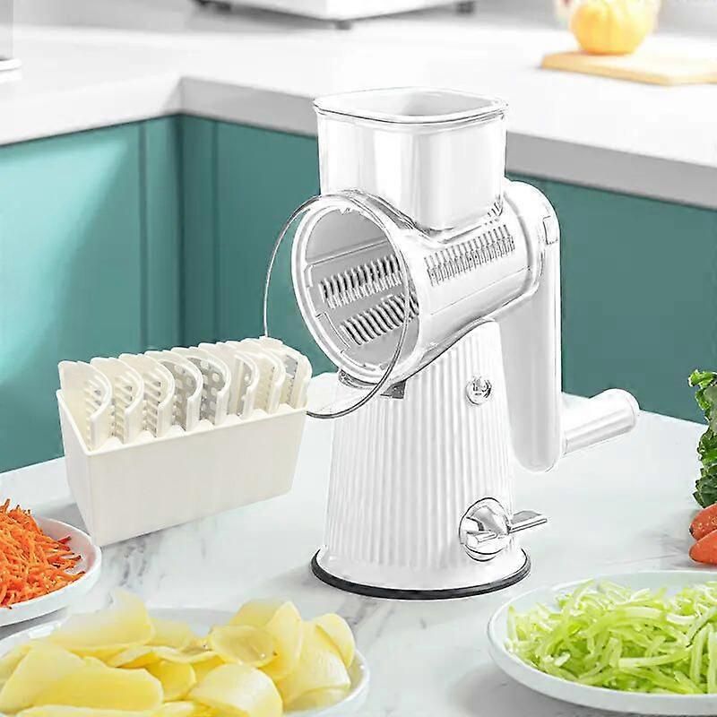 Multi-Functional Hand-Crank Grater, Kitchen Gadget White