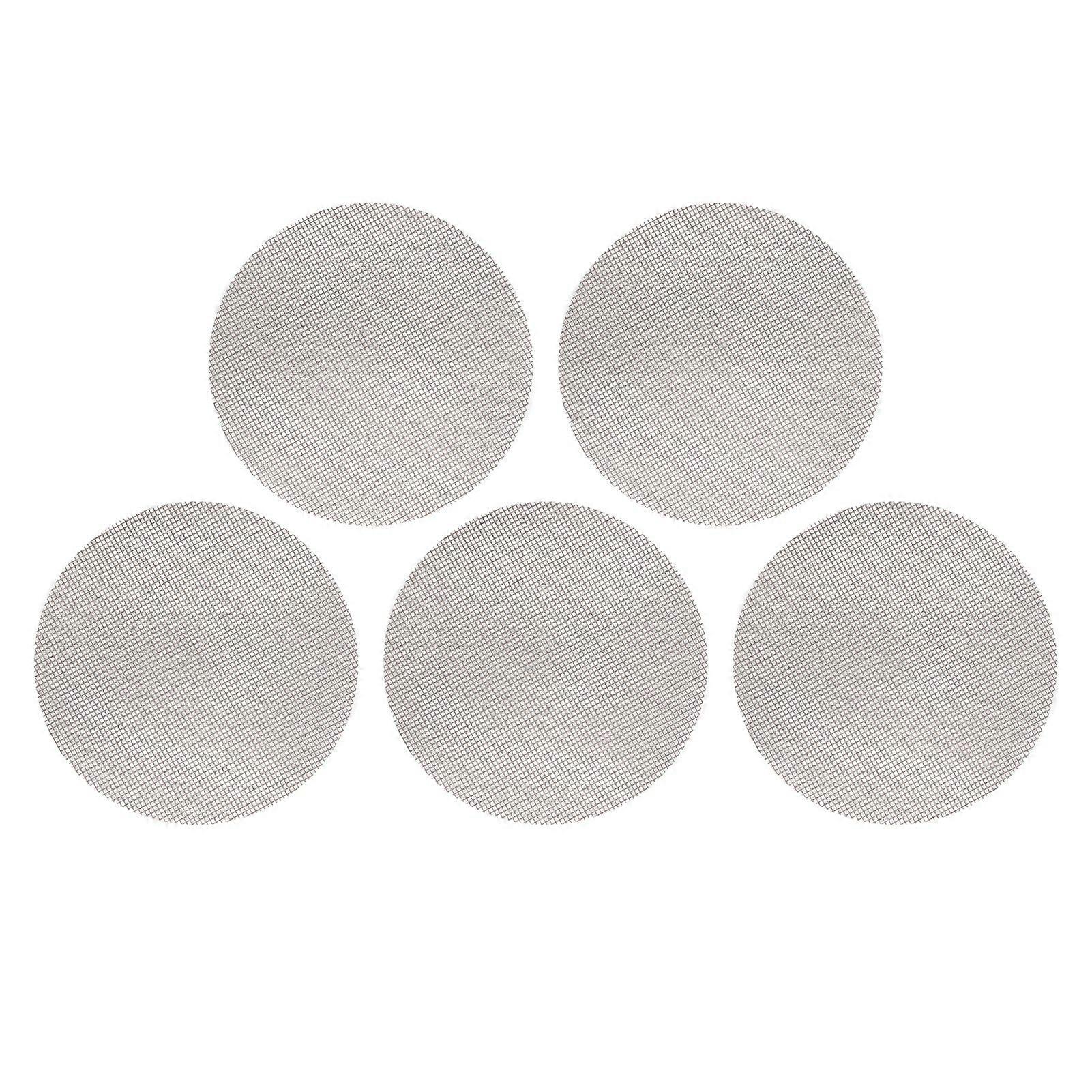 5Pcs High Temperature Resistant Barbecue Round Mat Reusable Non Stick BBQ Grill Grid Slice Pizza Mat 36cm Diameter Brown