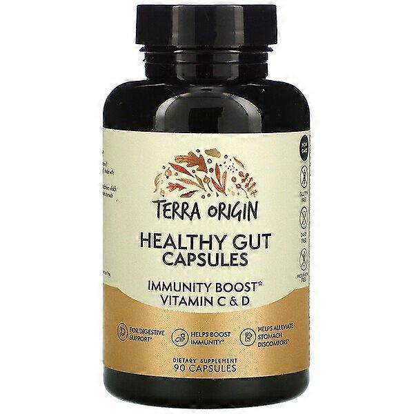 Terra Origin, Healthy Gut Capsules with Immunity Boost Vitamin C & D, 90 Capsules