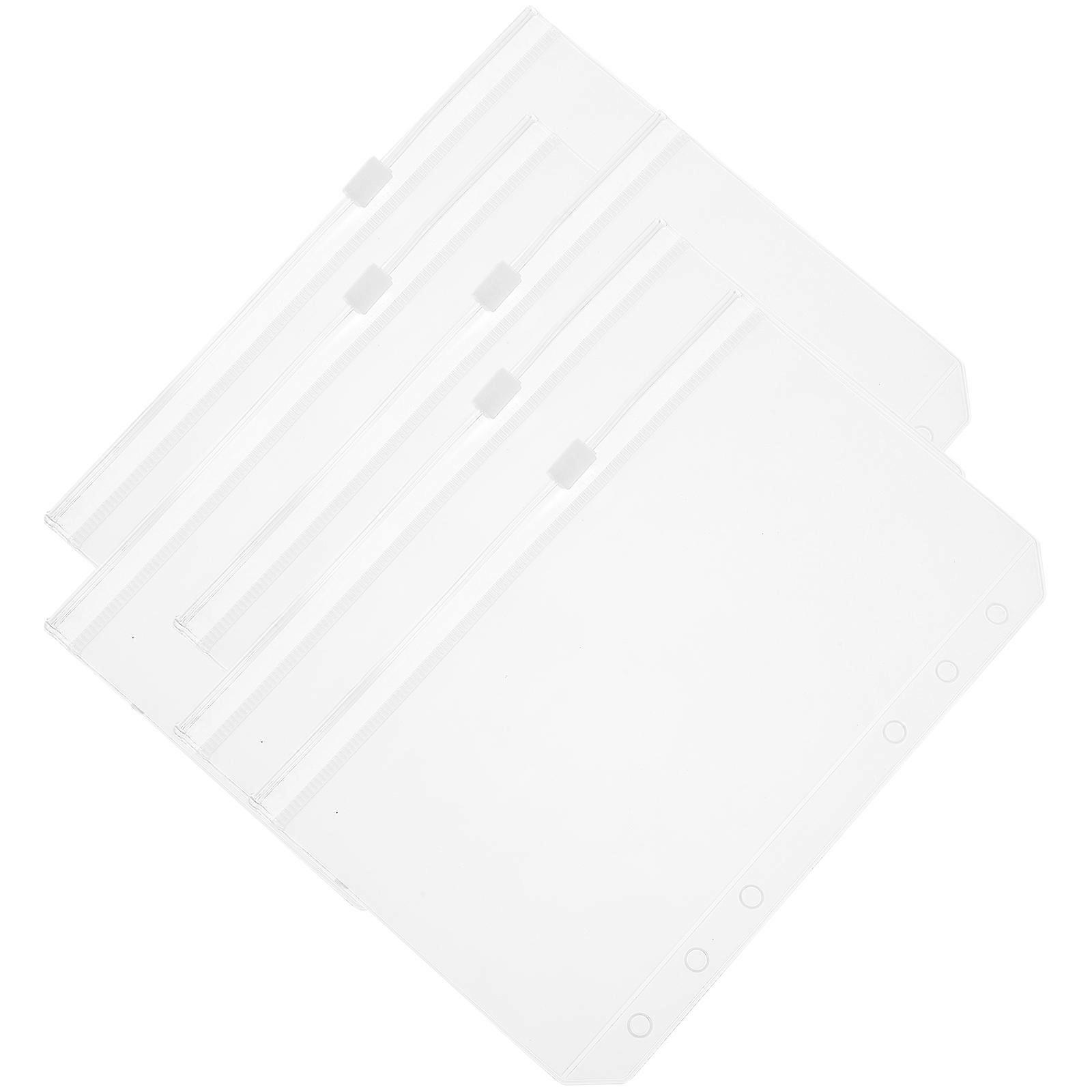 Transparent Loose Leaf Zipper Pockets for Storage 5Pcs Binder Pouch Set