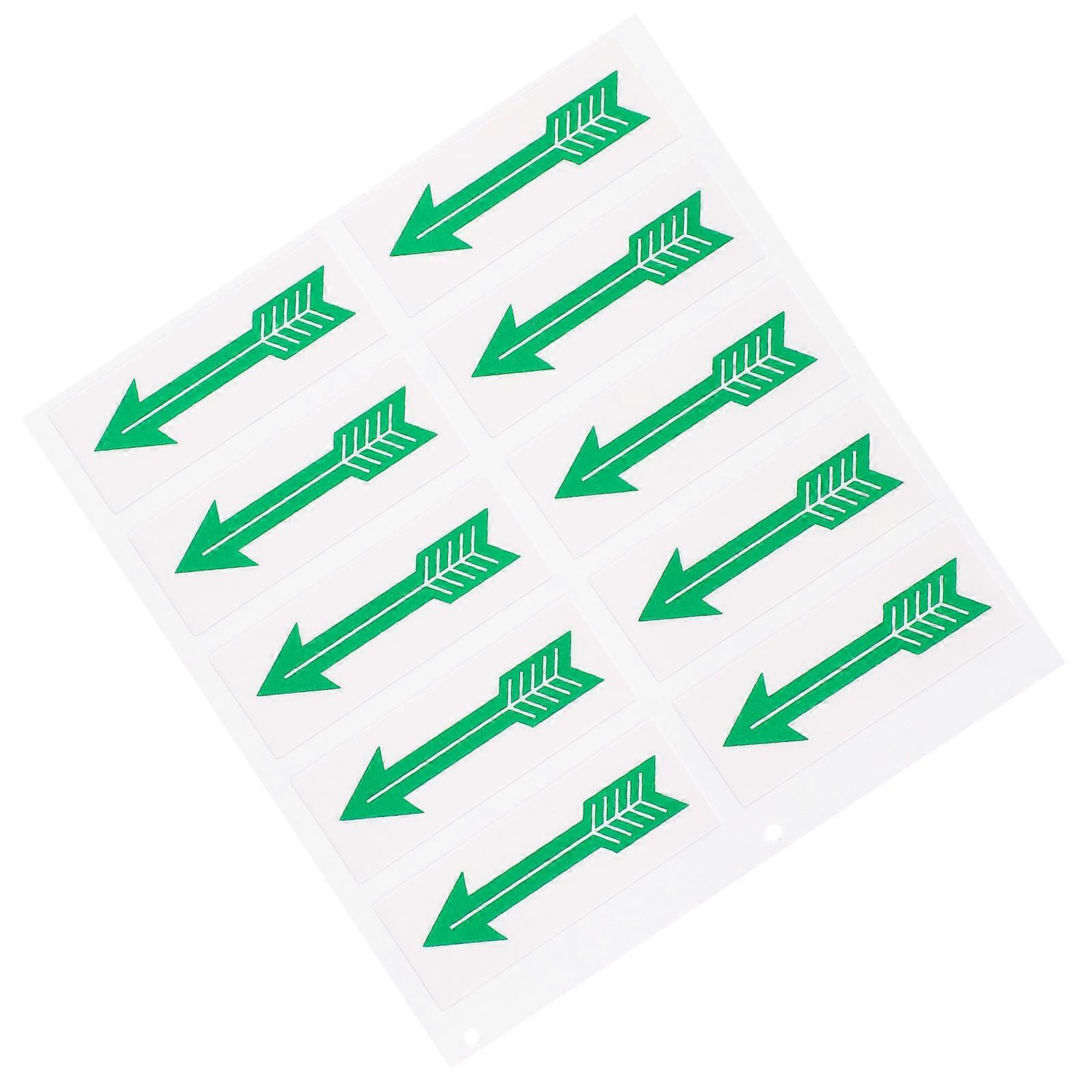 Arrow Indicating Direction Decals for Warning 20Pcs Green Stickers