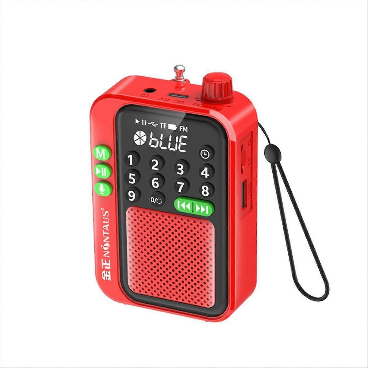 NONTAUS C90 Mini Pocket FM Radio Digital Radios Receiver Wireless Bluetooth MP3 Speaker with LED Display Recording Sleep Timer B