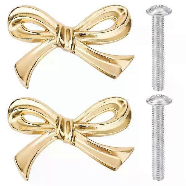 2pcs Gold Brass Rosette Knobs for Dresser, Vintage Rosette Shape Drawer Handles